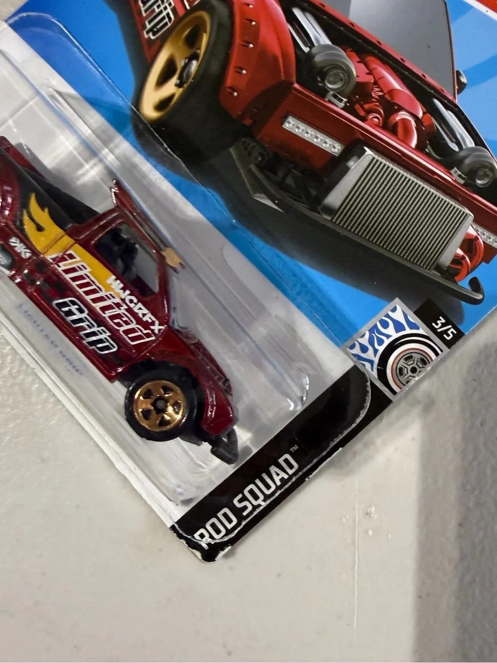 Mattel Hot Wheels Red and Gold Limited Grip Die-Cast Car
